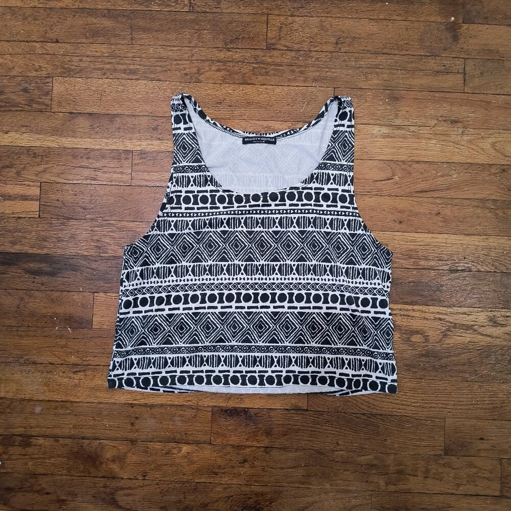 Brandy Melville Geometric Pattern Print Crop Top